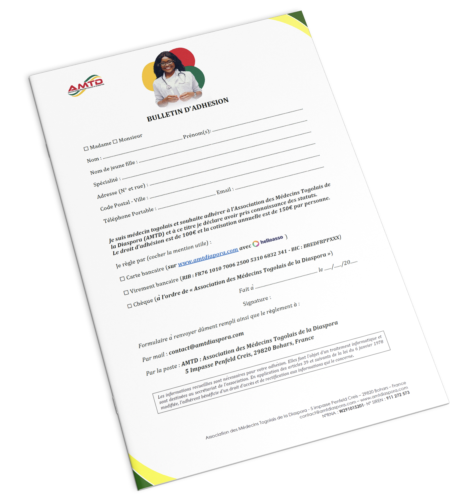 Formulaire d'adhésion (PDF)